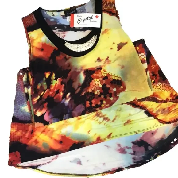 Crystal Fashions Colorful Sleeveless Dress, NWT, Size S - Picture 3 of 6